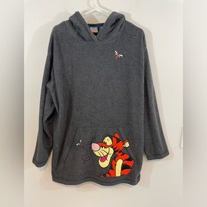 Vtg Pooh Tigger Disney Fleece Hoodie Pullover women sz 1X Embroidered sweatshirt